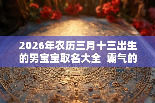 2026年农历三月十三出生的男宝宝取名大全  霸气的名字