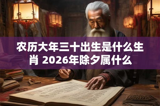 农历大年三十出生是什么生肖 2026年除夕属什么