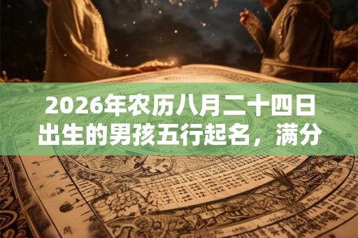 2026年农历八月二十四日出生的男孩五行起名，满分好名字推荐