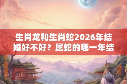生肖龙和生肖蛇2026年结婚好不好？属蛇的哪一年结婚最好？