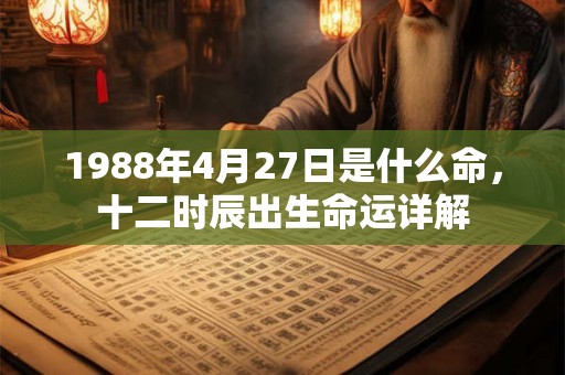 1988年4月27日是什么命，十二时辰出生命运详解