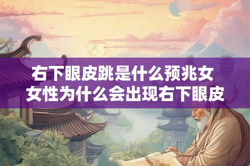 右下眼皮跳是什么预兆女 女性为什么会出现右下眼皮跳的现象