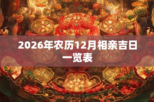 2026年农历12月相亲吉日一览表 2026年农历12月相亲吉日一览表