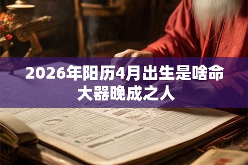 2026年阳历4月出生是啥命 大器晚成之人