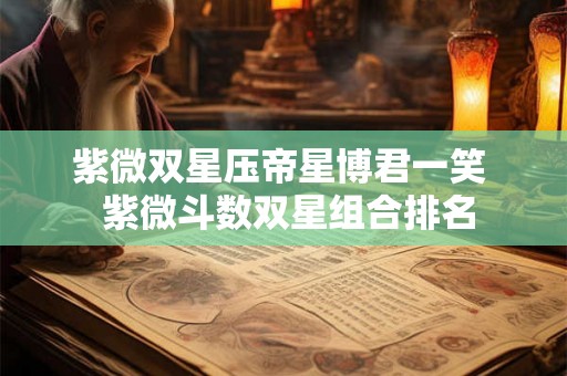 紫微双星压帝星博君一笑  紫微斗数双星组合排名