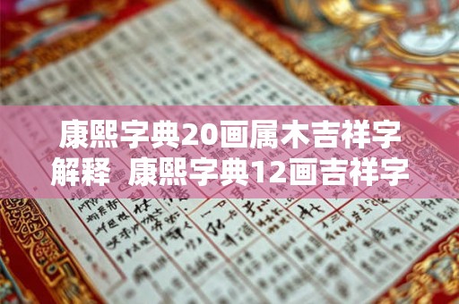 康熙字典20画属木吉祥字解释  康熙字典12画吉祥字大全
