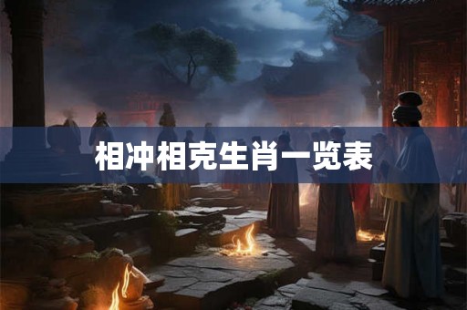 相冲相克生肖一览表