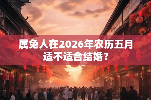 属兔人在2026年农历五月适不适合结婚？