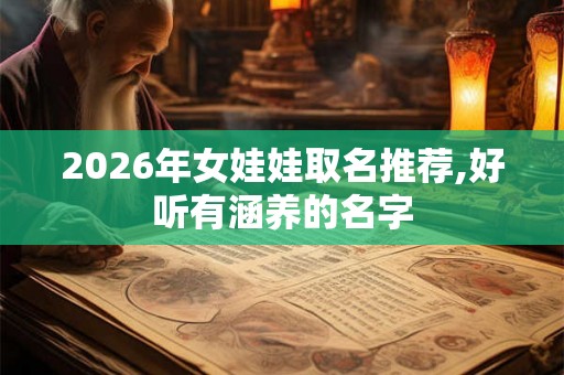 2026年女娃娃取名推荐,好听有涵养的名字