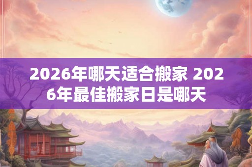 2026年哪天适合搬家 2026年最佳搬家日是哪天