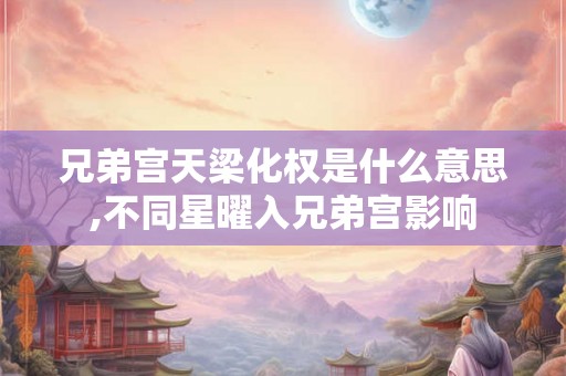 兄弟宫天梁化权是什么意思,不同星曜入兄弟宫影响