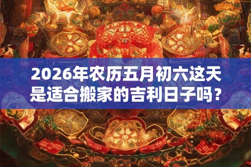 2026年农历五月初六这天是适合搬家的吉利日子吗？