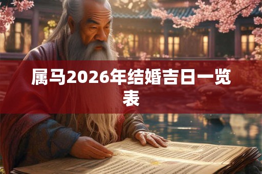 属马2026年结婚吉日一览表