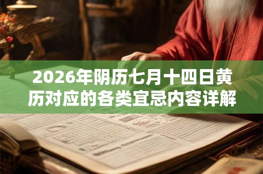 2026年阴历七月十四日黄历对应的各类宜忌内容详解