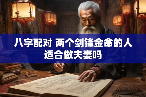 八字配对 两个剑锋金命的人适合做夫妻吗