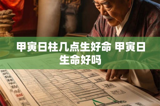 甲寅日柱几点生好命 甲寅日生命好吗