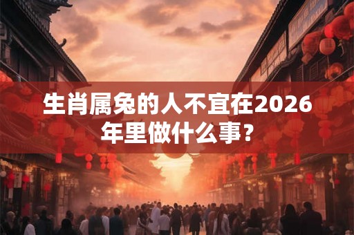 生肖属兔的人不宜在2026年里做什么事? 生肖属兔的人不宜在2026年里做什么事?