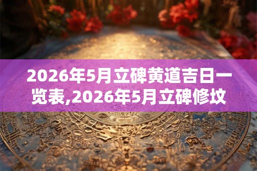 2026年5月立碑黄道吉日一览表,2026年5月立碑修坟吉日