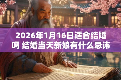 2026年1月16日适合结婚吗 结婚当天新娘有什么忌讳