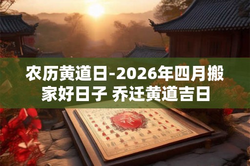 农历黄道日-2026年四月搬家好日子 乔迁黄道吉日