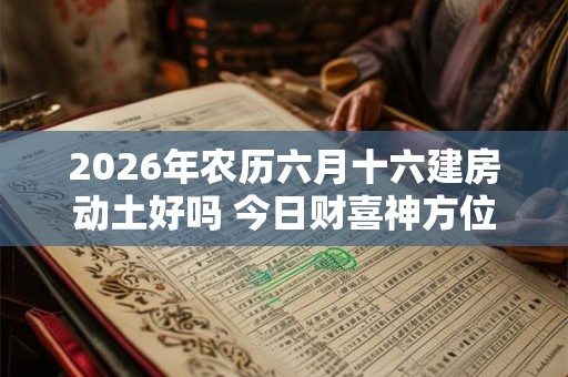 2026年农历六月十六建房动土好吗 今日财喜神方位
