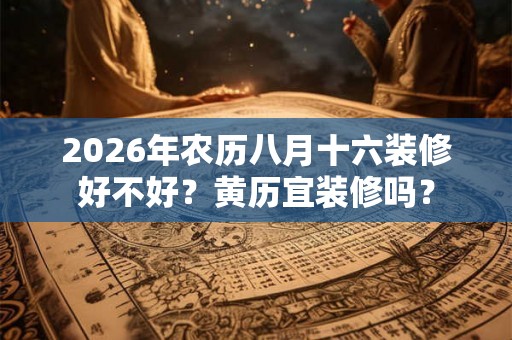 2026年农历八月十六装修好不好？黄历宜装修吗？