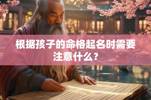 根据孩子的命格起名时需要注意什么？