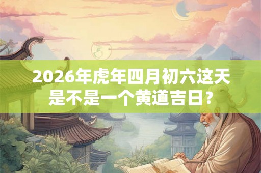 2026年虎年四月初六这天是不是一个黄道吉日? 2026年虎年四月初六这天是不是一个黄道吉日?