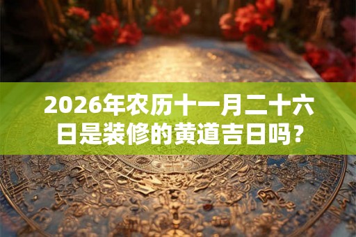 2026年农历十一月二十六日是装修的黄道吉日吗？