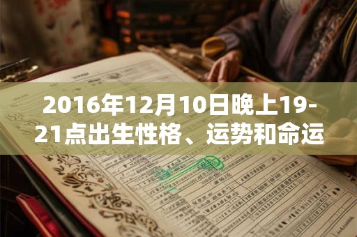 2016年12月10日晚上19-21点出生性格、运势和命运