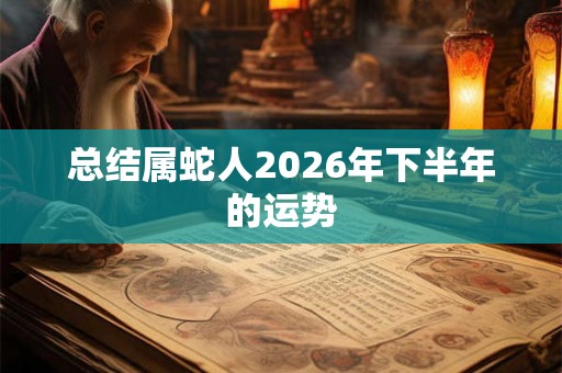 总结属蛇人2026年下半年的运势