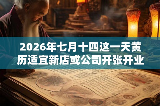 2026年七月十四这一天黄历适宜新店或公司开张开业吗？