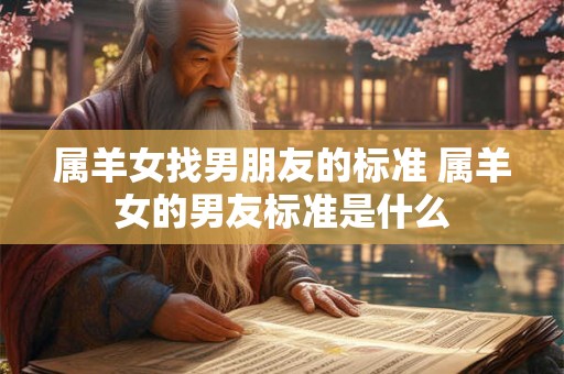 属羊女找男朋友的标准 属羊女的男友标准是什么