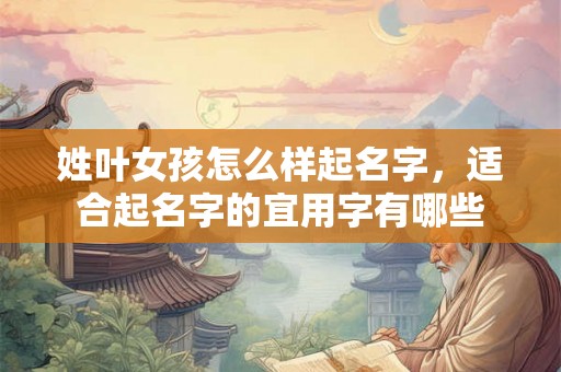 姓叶女孩怎么样起名字，适合起名字的宜用字有哪些