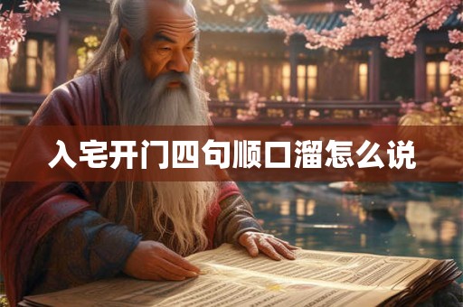 入宅开门四句顺口溜怎么说 入宅开门四句顺口溜怎么说