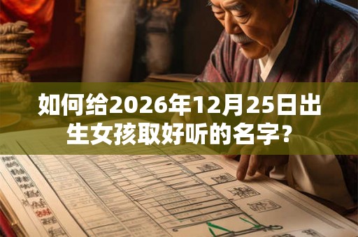 如何给2026年12月25日出生女孩取好听的名字? 如何给2026年12月25日出生女孩取好听的名字?