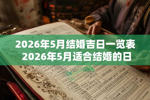 2026年5月结婚吉日一览表 2026年5月适合结婚的日子有哪些 2026年5月结婚吉日一览表 2026年5月适合结婚的日子有哪些