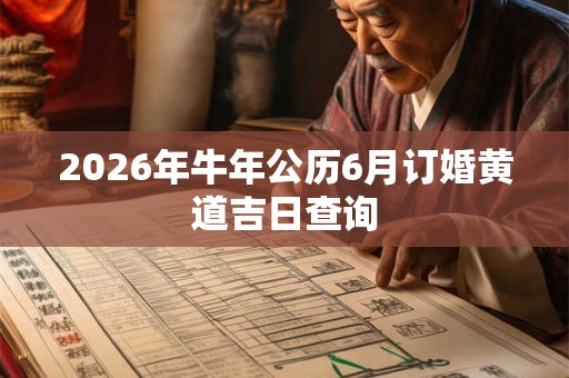 2026年牛年公历6月订婚黄道吉日查询 2026年牛年公历6月订婚黄道吉日查询