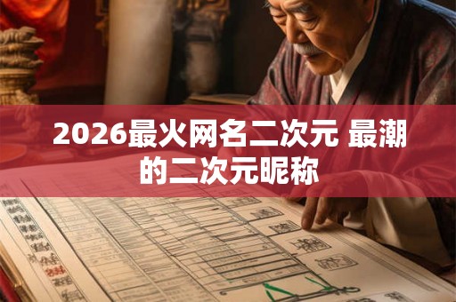2026最火网名二次元 最潮的二次元昵称