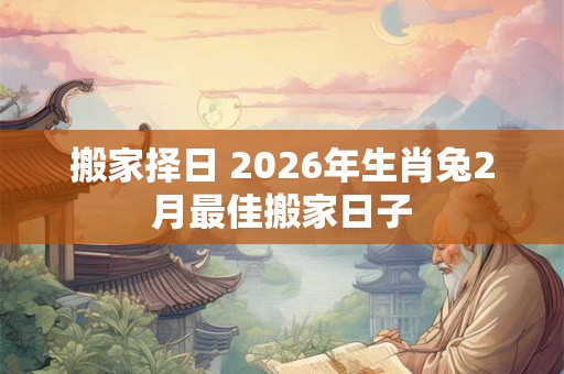 搬家择日 2026年生肖兔2月最佳搬家日子