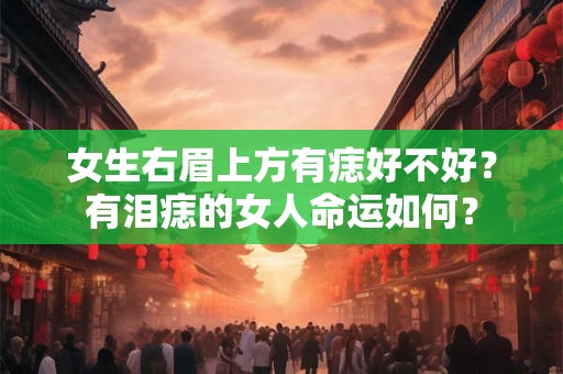 女生右眉上方有痣好不好？有泪痣的女人命运如何？