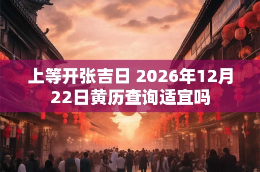 上等开张吉日 2026年12月22日黄历查询适宜吗