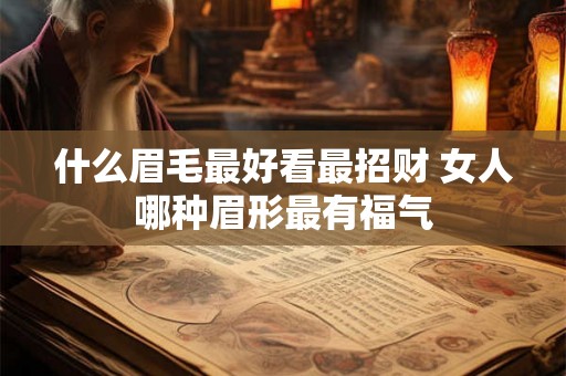 什么眉毛最好看最招财 女人哪种眉形最有福气