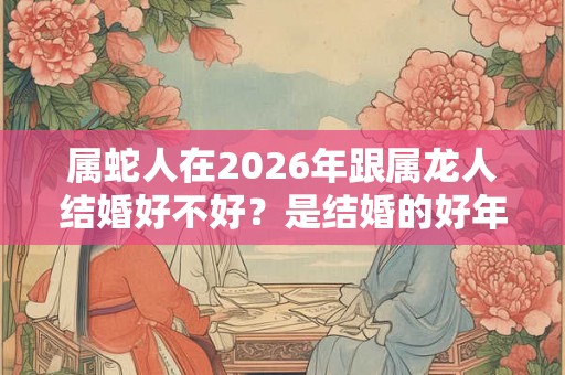 属蛇人在2026年跟属龙人结婚好不好？是结婚的好年份吗？