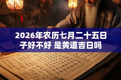 2026年农历七月二十五日子好不好 是黄道吉日吗