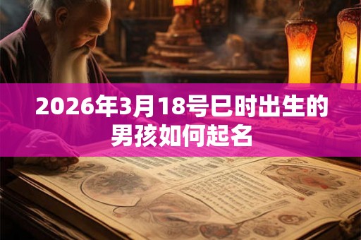 2026年3月18号巳时出生的男孩如何起名 2026年3月18号巳时出生的男孩如何起名