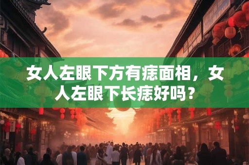 女人左眼下方有痣面相，女人左眼下长痣好吗？