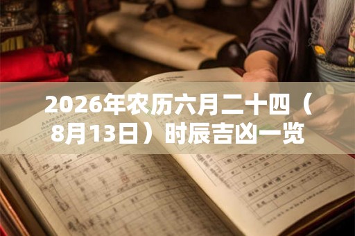 2026年农历六月二十四（8月13日）时辰吉凶一览