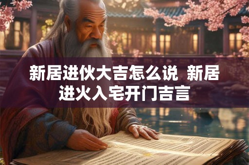 新居进伙大吉怎么说  新居进火入宅开门吉言
