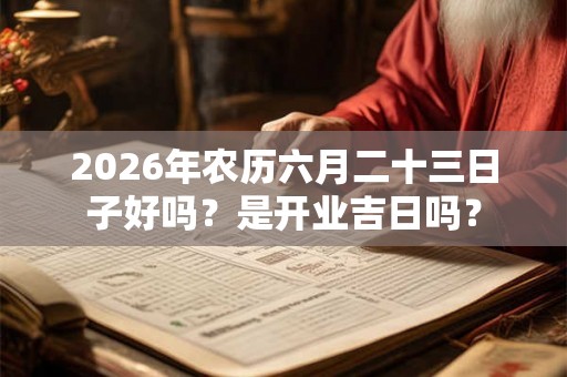 2026年农历六月二十三日子好吗？是开业吉日吗？